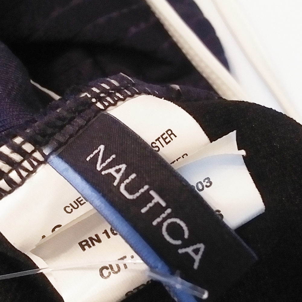 Nautica Navy Blue Anchor One Piece Strappy Back Swimsuit Beach Nautical Resort - Picture 5 of 5